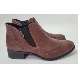 Mephisto Eleonore Womens Hazelnut Brown Leather Wing Tip Brogue Ankle Boots 7